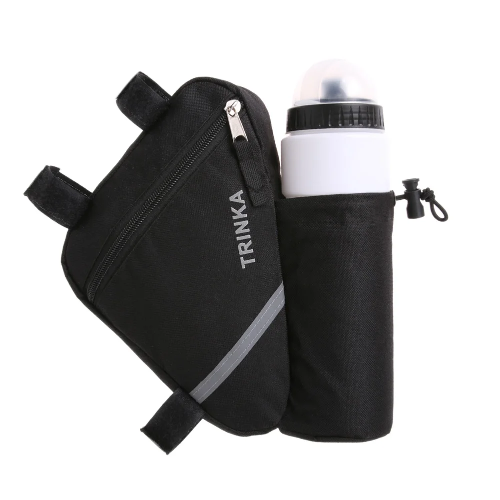 

Upgraded MTB Bicycle Frame Kettle Nylon Bag Road Bike Triangle Front Tube Saddle Reflective Stripe Bag With Water Bottle Pocket