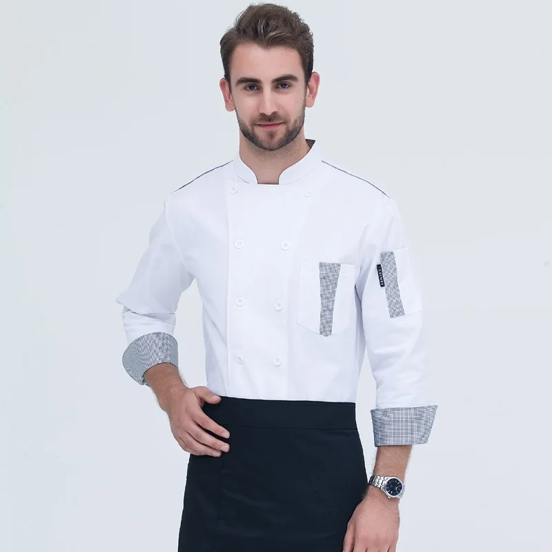 Гостиничная одежда для шеф-поваров осень-зима с длинными рукавами мужской западный ресторан кухня мужские и женские комбинезоны