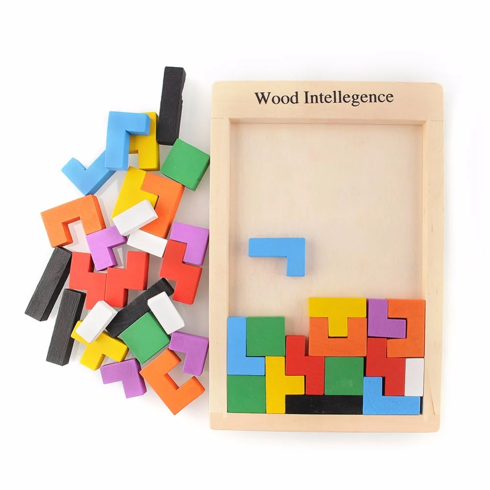 

Wooden Montessori Materials Tangram Brain-Teaser Puzzle Tetris Preschool Math Intellectual Learning Early Education Toys