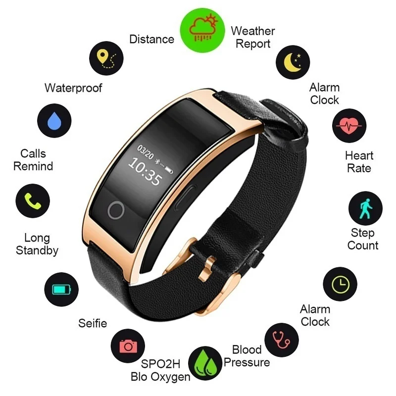 

CK11S Smart Band Colorful Screen Wrist Watch Blood Pressure Heart Rate Monitor Bracelet Fitness Bracelet Tracker Pedometer IP67