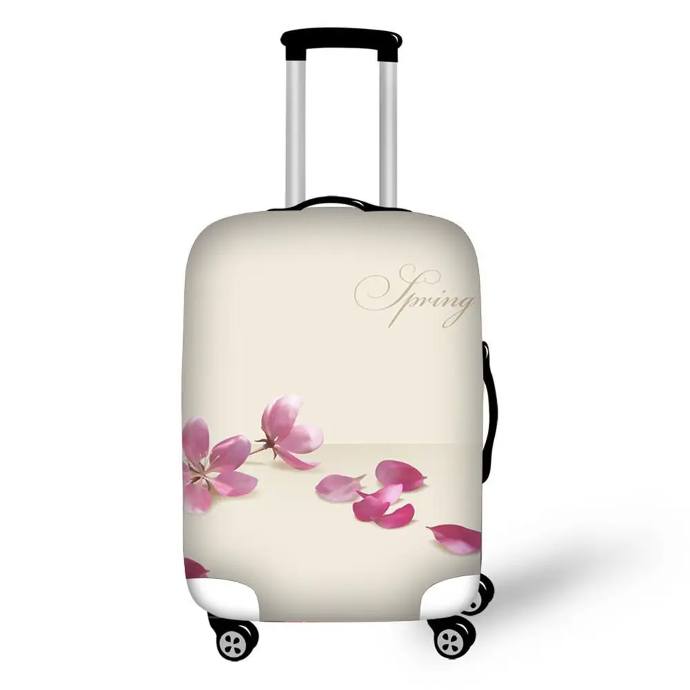 Creative Waterproof Luggage Covers Pink Flowers Print Elastic Dustproof