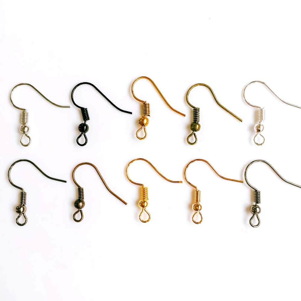 ZEROUP 100 шт Разноцветные Позолоченные сережки с крючками сзади, сережки из серебра и золота для изготовления ювелирных изделий, EB-04
