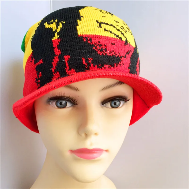 

Bob Marley Jamaic Rasta Hat Multi-colour Striped Slouchy Baggie Beanies Gorro Reggae Knitted Caps