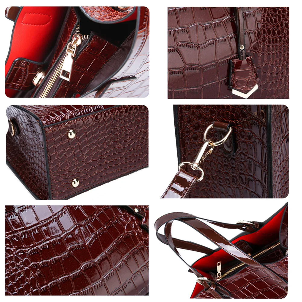 Le Spalla Top Donne Dell'unità burgundy A Femminile Borse Del Di Elaborazione Casual Tote All'ingrosso Commercio Per Bags Cuoio Black Bags Tracolla Coccodrillo Delle Signore Dell'annata handle red Bags fIrwrTt