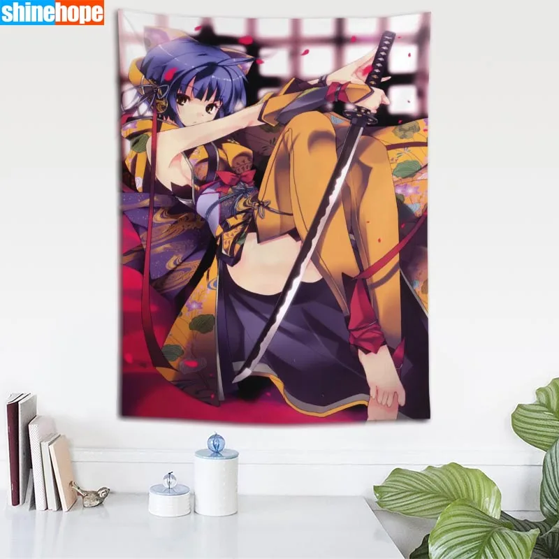 Anime Boy With Sword Tapestry Mandala Wall Hanging Wall Tapestry Psychedelic Farmhouse Decor Dorm Room Wall Carpet Wall Blanket - Цвет: Tapestry 17