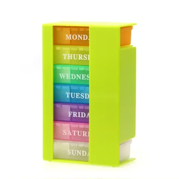 

Weekly 7 Days Colorful Pill Box Medicine Storage Organizer Holder 21Slot Drugs Capsule Medicine Splitter Storage Holder Pill Box