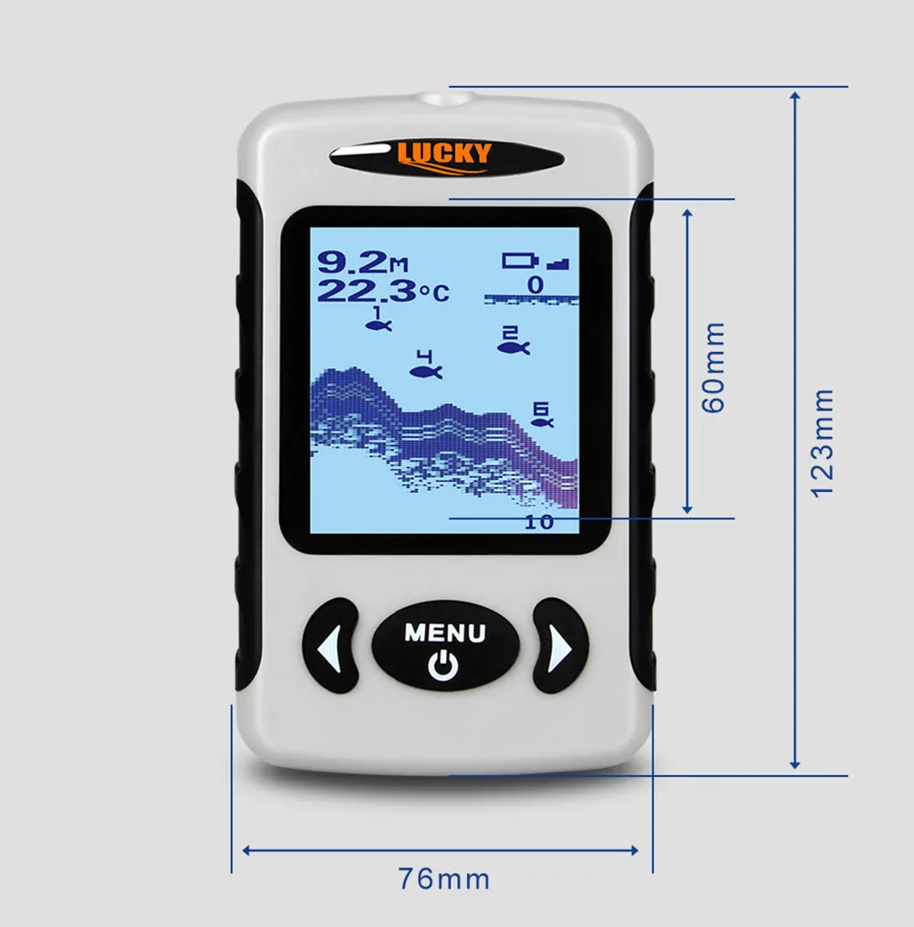 Lucky FFW718 беспроводной эхолот для рыбалки на русском языке сонар Лаки эхолоты для моря все для рыбалки эхалоты глубины 100 метров 90 градусов местоположения и глубины рыбы очертание дна воды отличие размеры рыб# B8