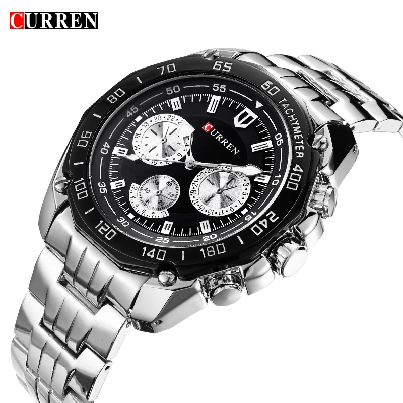 

Curren Brand Fashion Quartz Watch Men's Casual waterproof Military Army Wristwatch relojes hombre 2017 New Full steel Watch 8077