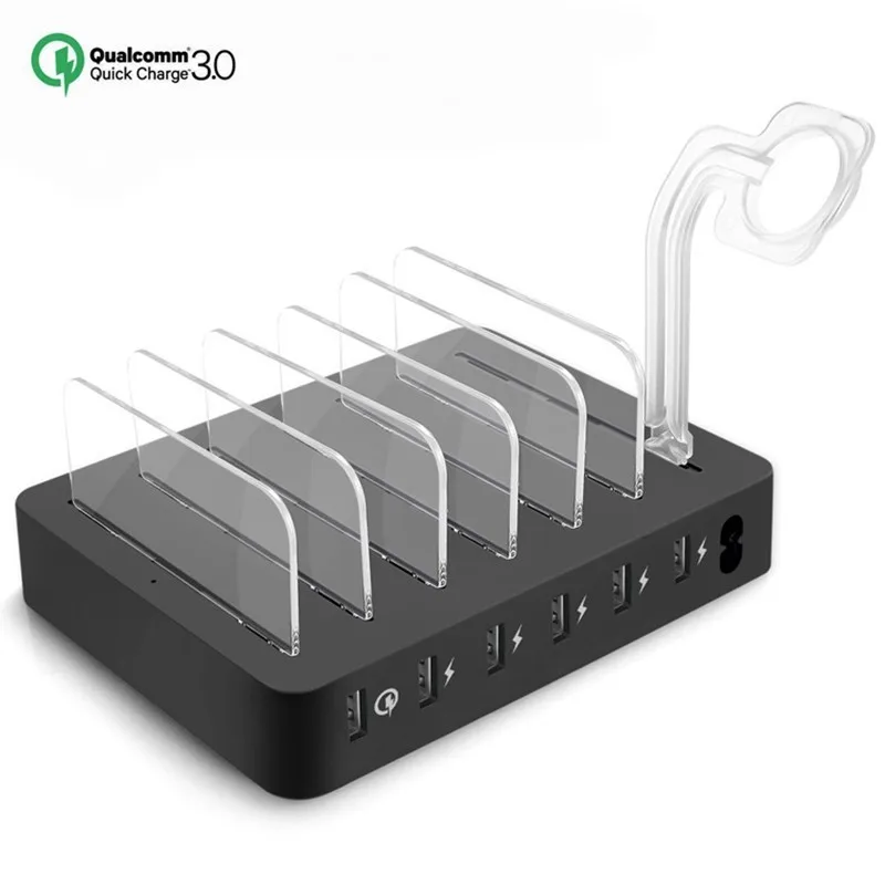 Мульти USB телефон зарядное устройство 6 быстрой зарядки док станция держатель для