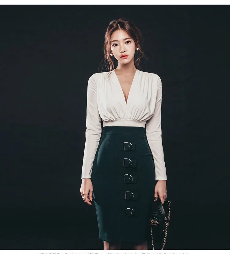 W V-neck Sexy White Slim Fit Kniting Long Sleeve Women Top Blouse Shirt Spring 2017 (10)