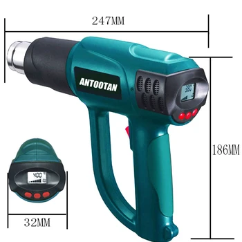 Buy Smart Control Heat Gun Wrapping Heater Nozzle LCD Display Hot Air Power Tool Shipping To World Brand New Design Hot Sale