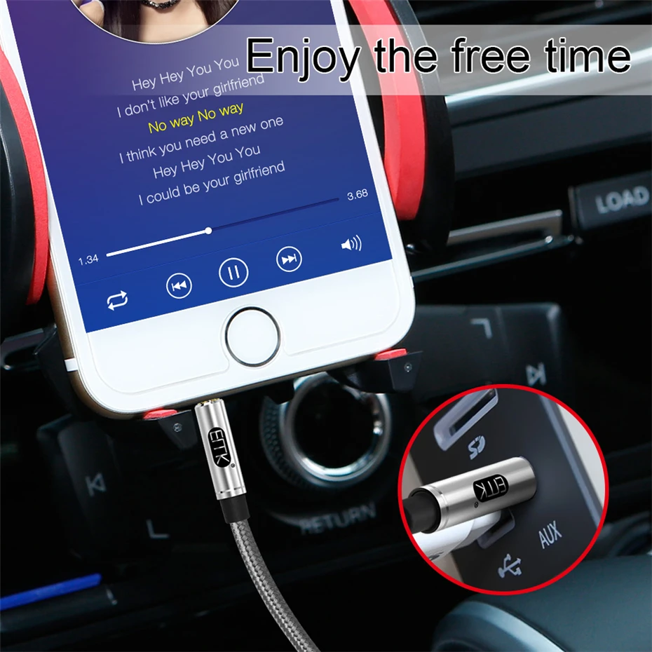 EMK Jack 3.5 Audio Cable 3.5mm Speaker Line Aux Cable for iPhone 6 Samsung galaxy s8 Car Headphone Xiaomi redmi 4x Audio Jack (4)