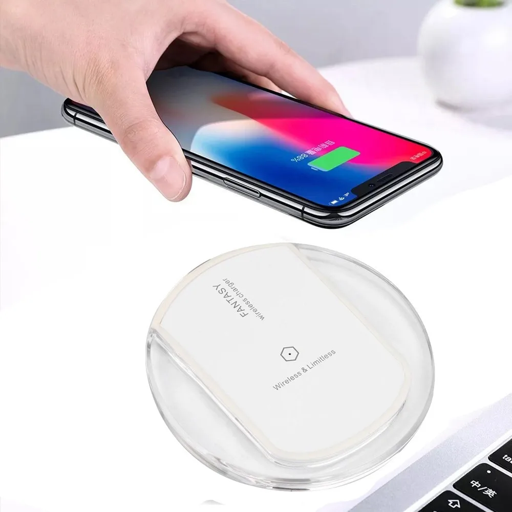 BEHATRD High Quality Qi Wireless Charger Ultra-thin Clear Mini Charging Pad For Iphone XS/XS Max/XR#Y4 | Мобильные телефоны и