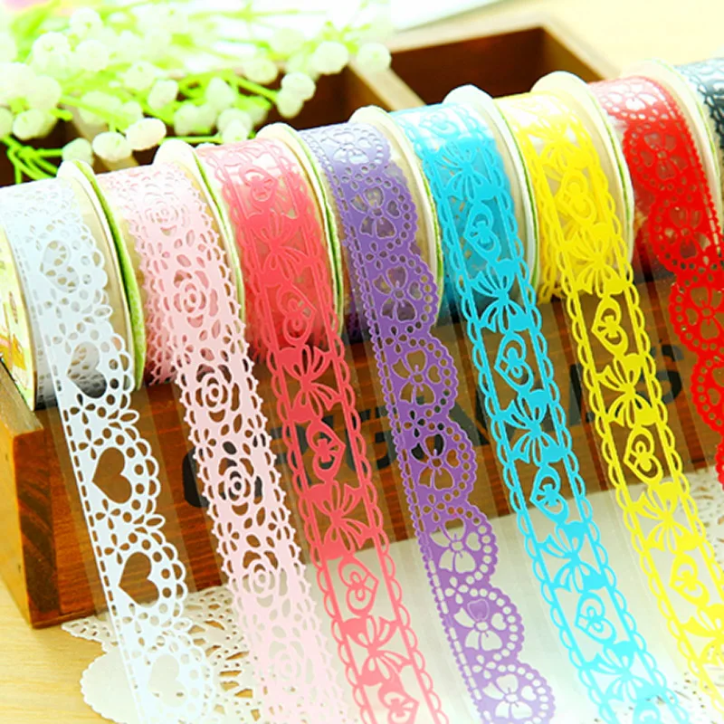 G39 5x Elegant Candy Lace Adhesive Masking Tape Washi Tape Decorative Scrapbooking Diy Craft