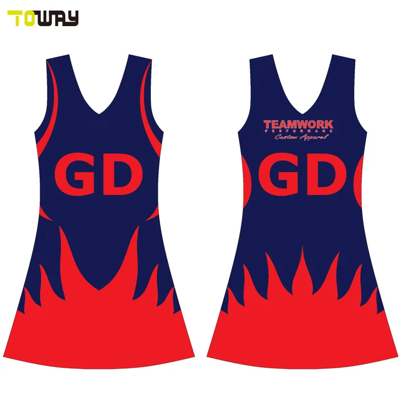 custom cheap full sublimation printing netball dress