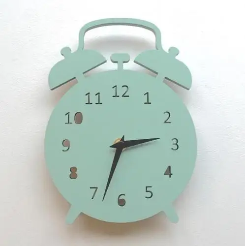 Скандинавском стиле детские и Детские декоративные часы немой Сова настенные подвесные деревянные игрушки модель милый ребенок Детская комната отделка Артик украшение дома - Цвет: Green alarm clock