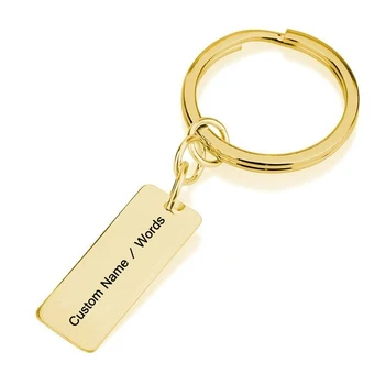 

Stainless Steel Key Chain Can be Custom Any letters Gold and Silver Color Key Chain Anniversary Present Can Dropshipping YP2747