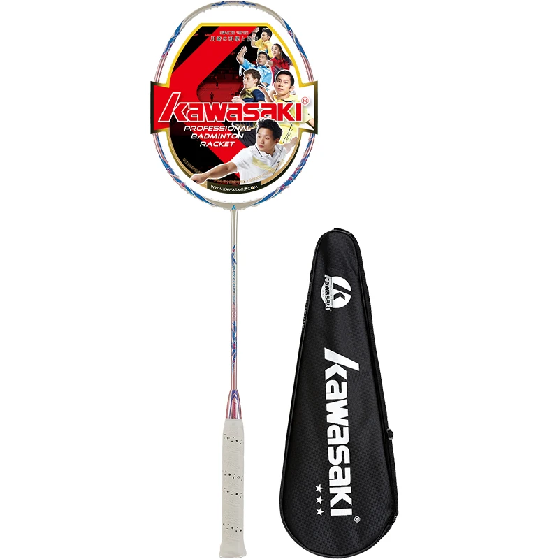 2019 Kawasaki Badminton Racket 30T Carbon Fiber Box Frame Racquet For Professional Players With High Elastic Shaft Porcelain 520