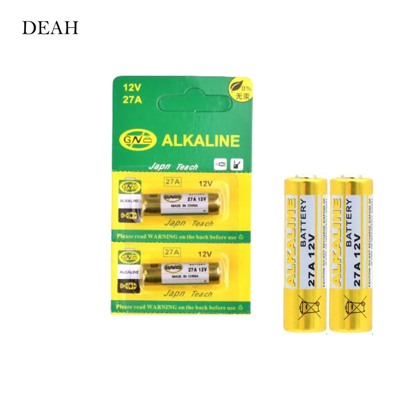 

2pcs 12V 27A Alkaine Batteries G27A MN27 MS27 GP27A A27 L828 V27GA ALK27A A27BP K27A VR27 R27A For Doorbell alarm remote control