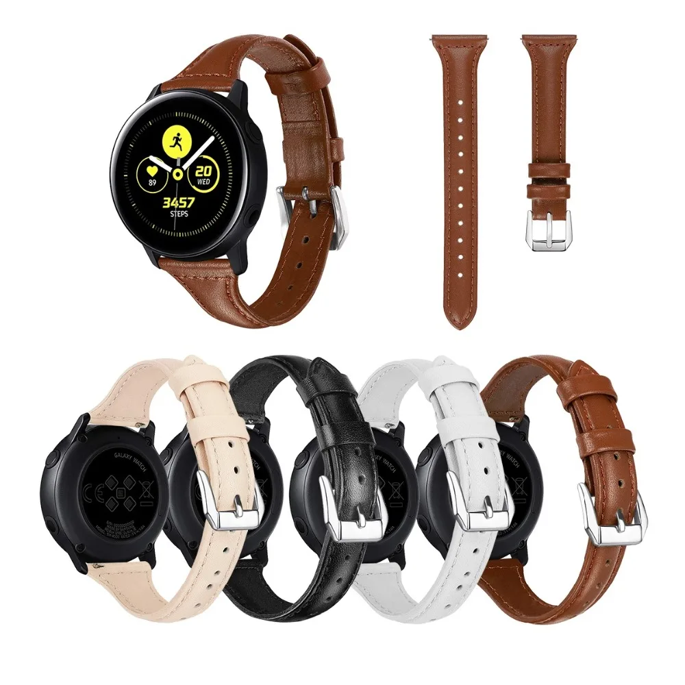 Ремешок кожаный для Samsung Galaxy Watch Active браслет из натуральной кожи 42 мм Gear Sport 93005 20