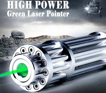 

Cheap High Power 532nm 100000m Green Laser Pointers torch adjustable focus match lazer pointer pen + 5 star caps free shipping
