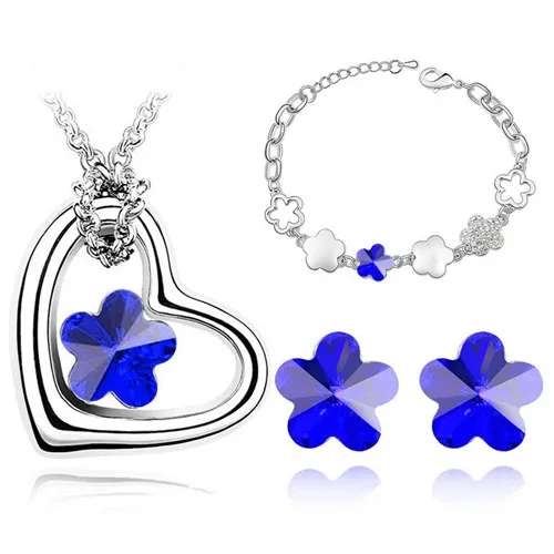 Комплект из колье серёг и браслета с кристаллами|necklace earrings bracelet|earrings braceletpendant jewelry