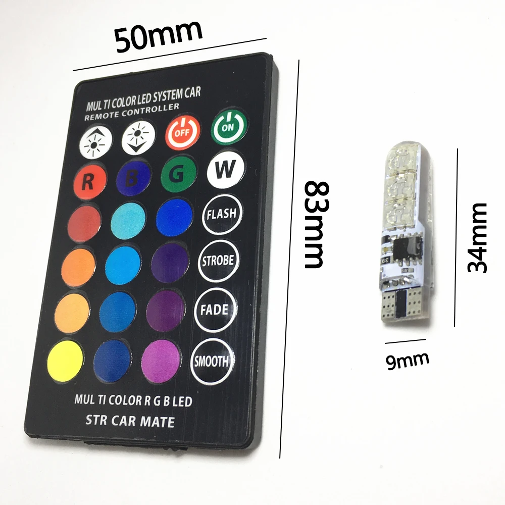 Светодиодная сигнальная лампа T10 RGB 5050 SMD автомобильное внутреннее декоративное