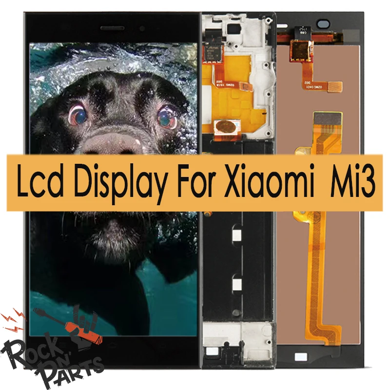 

5.0" Lcd Display Assembly With Touchscreen Digitizer and Frame For Xiaomi 3 M3 Mi3 M 3 Display For Xiaomi Mi3 Black