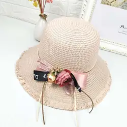Летние шляпы для отдыха с цветочным принтом и бантом, для путешествий, пляжные, для отдыха, индивидуальная полосатая шапка, чистый цвет