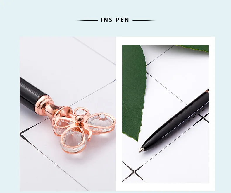 Bola de Metal Material de Escritório Kawaii Esferográfica Caneta Diamante Moda Escola Estudantes Presente Prêmios 14 High Quality Material escolar e de escritório