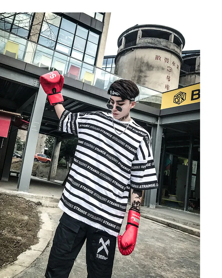 Hiphop Street Camisa Swag Rasgados Vintage Rap Mens Clothing  (7)