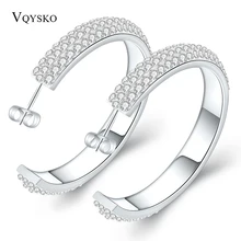 Модные женские серьги из нержавеющей стали с фианитами, роскошные круглые серьги с кристаллами, большие массивные ювелирные изделия