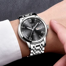 LIGE-montre-bracelet de sport pour hommes, de marque de luxe, entièrement en acier, Date, à Quartz, décontracté