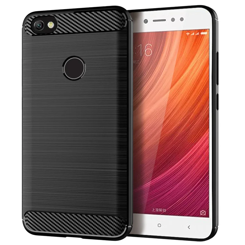 For Xiaomi Mi Y1 Case Soft Silicone Brushed Carbon Fiber Xiomi Lite Rugged Armor TPU Phone Cases Cover |