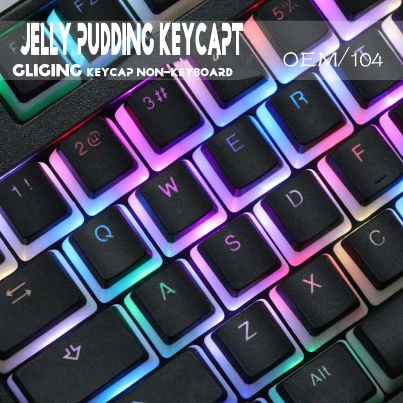 108 key PBT Желейный пудинг с двойной кожей keycap подсветкой Механическая игровая