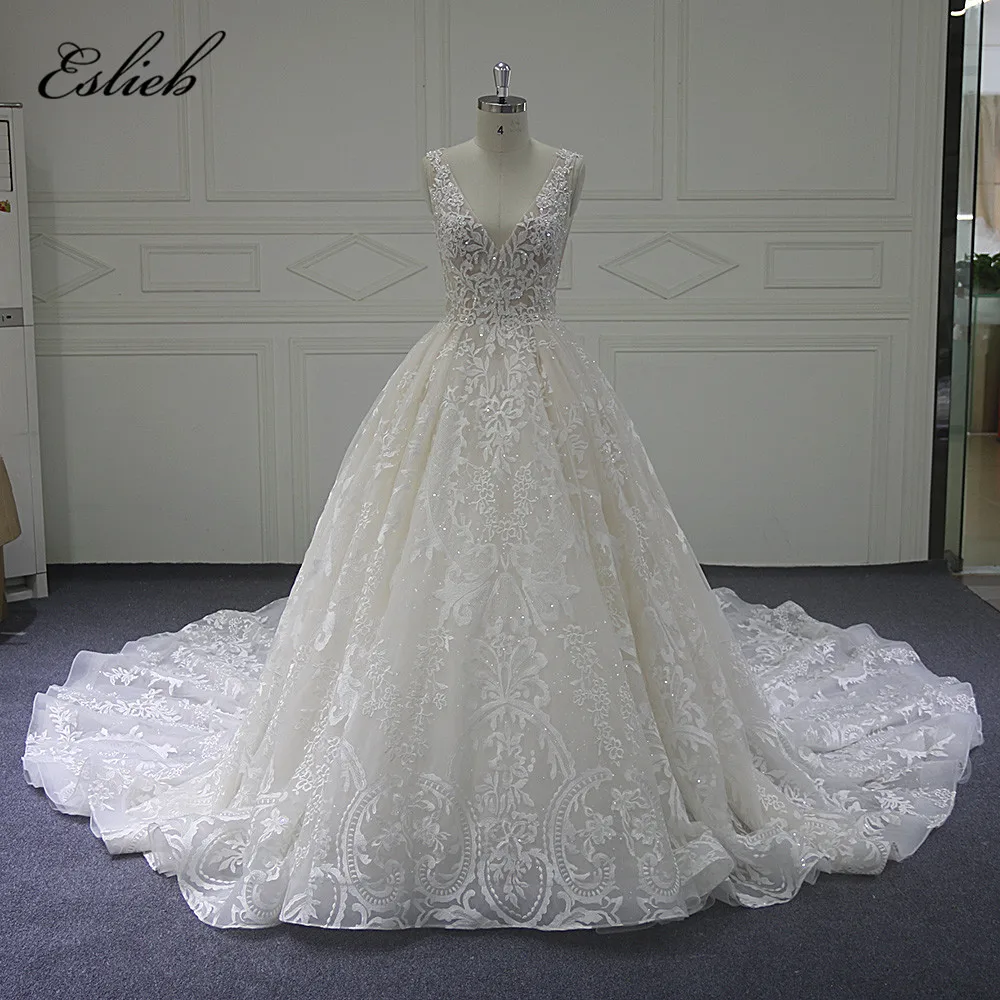 Eslieb заказ свадебное платье 2018 новые Кепки рукавом Line Vestido de Noiva Сексуальная V шеи Свадебные платья Eslieb заказ свадебное платье 2018 новые Кепки рукавом Line Vestido de Noiva Сексуальная V шеи Свадебные платья