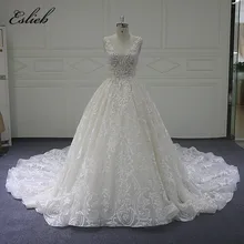 Eslieb заказ свадебное платье 2018 новые Кепки рукавом Line Vestido de Noiva Сексуальная V шеи Свадебные платья