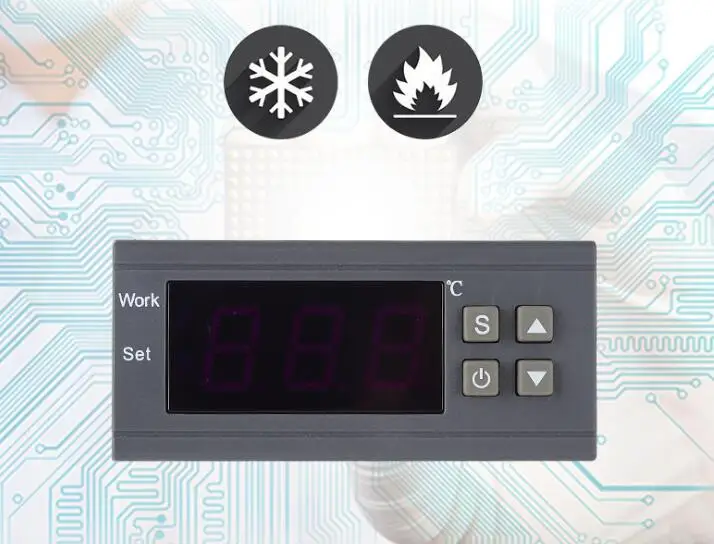 Интеллектуальный цифровой дисплей термостат холодильного нагрева Регулируемый контроллер температуры переключатель управления