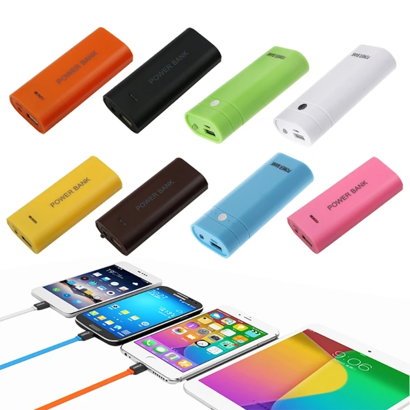 

1 PC New Portable 5600mAh 18650 External Battery USB Charger Power Bank Case Cover