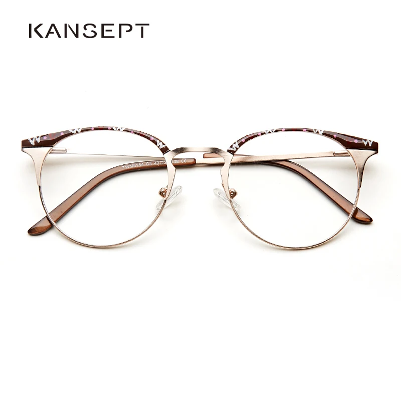 

Metal Women 2018 Round Retro Eye Glasses Frames For Women Vintage Spectacles Transparent Eyeglasses Nice Design#TWM6154C3
