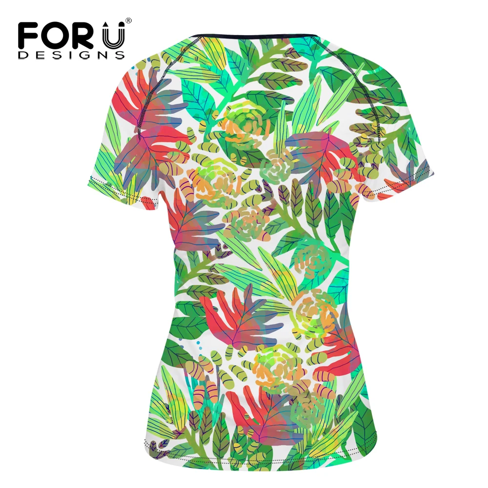 Harga Forudesigns Hawaii Wanita Lengan Pendek 3D Tanaman Cetak Leher O Atasan Tee Fashion Wanita Casual T Shirt Roupa femme Beli Forudesigns Hawaii Wanita Lengan Pendek 3D Tanaman Cetak Leher O Atasan Tee Fashion Wanita Casual T Shirt Roupa femme