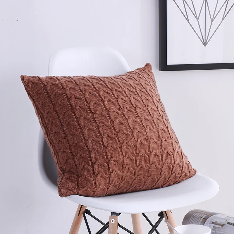 

New Vintage European Style Cushion Cover Square Cushion Cover Knitted Wool Cushion Cover 45*45cm Decorative room