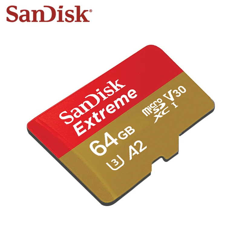 Карта памяти SanDisk Extreme SQXA 64 Гб 128 ГБ SDXC высокая скорость U3 A2 V30 для камеры 64 ГБ флеш-карта UHS-I карта Micro SD