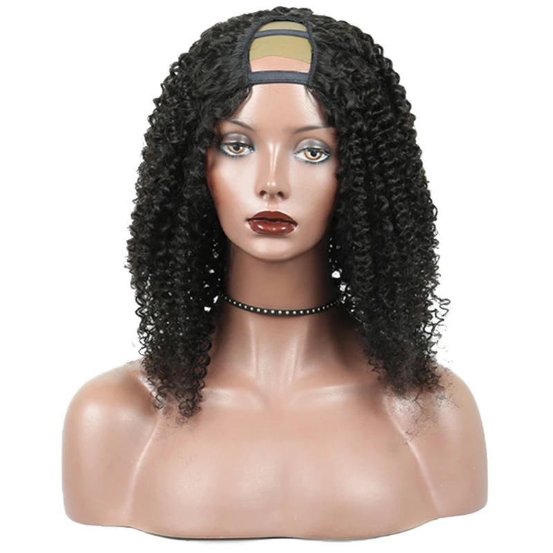 Jual U Bagian Rambut Manusia Wig Brasil Keriting Keriting U Bagian Wig untuk Wanita Alami Hitam Teguran Kerapatan 130 Remy Rambut prosa