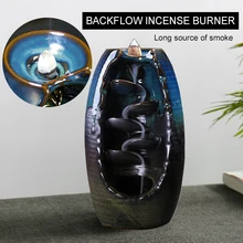 Ладан Курильница Фарфор кадило прочный кадило горелки Desktop обратного водопад конический Благовония из сандалового дерева Керамика классический