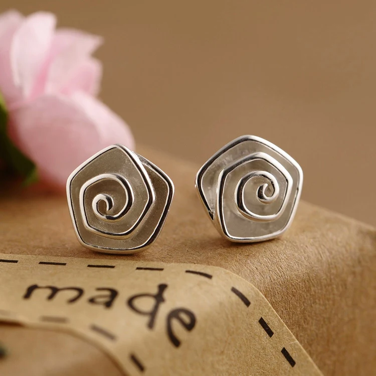 Женские серьги подвески в виде роз из стерлингового серебра 925 пробы|earrings origami|925