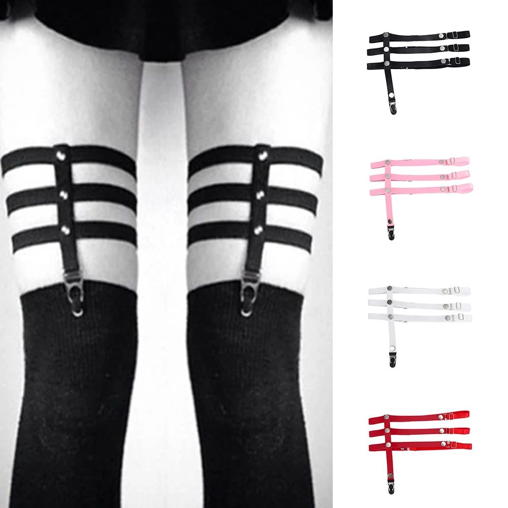 

1pc Unique Design Handcrafted Body Thigh Garter Gothic Punk Elastic Bondage Harness Leg Ring Harajuku Stocking Belt Straps