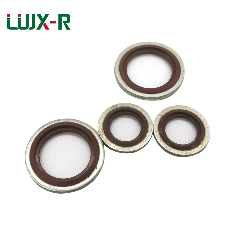 

LUJX-R Carbon Steel Galvanized+FKM Combined Bonded Washer Sealing Gasket Washer Self-Centering G1/8 G1/4 G3/8 G1/2