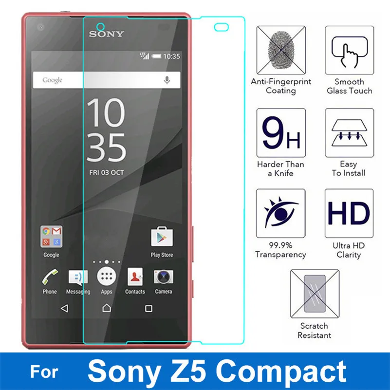 9H 2.5D 0 26 мм Закаленное стекло протектор для Sony Xperia Z5 Compact E5803 E5823 4 6 дюймов экран