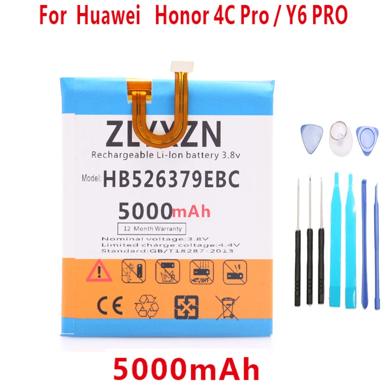 5000 мА/ч HB526379EBC Батарея для huawei Honor 4C PRO/Y6 PRO Enjoy 5 TIT AL00 CL10 + Инструменты|Аккумуляторы